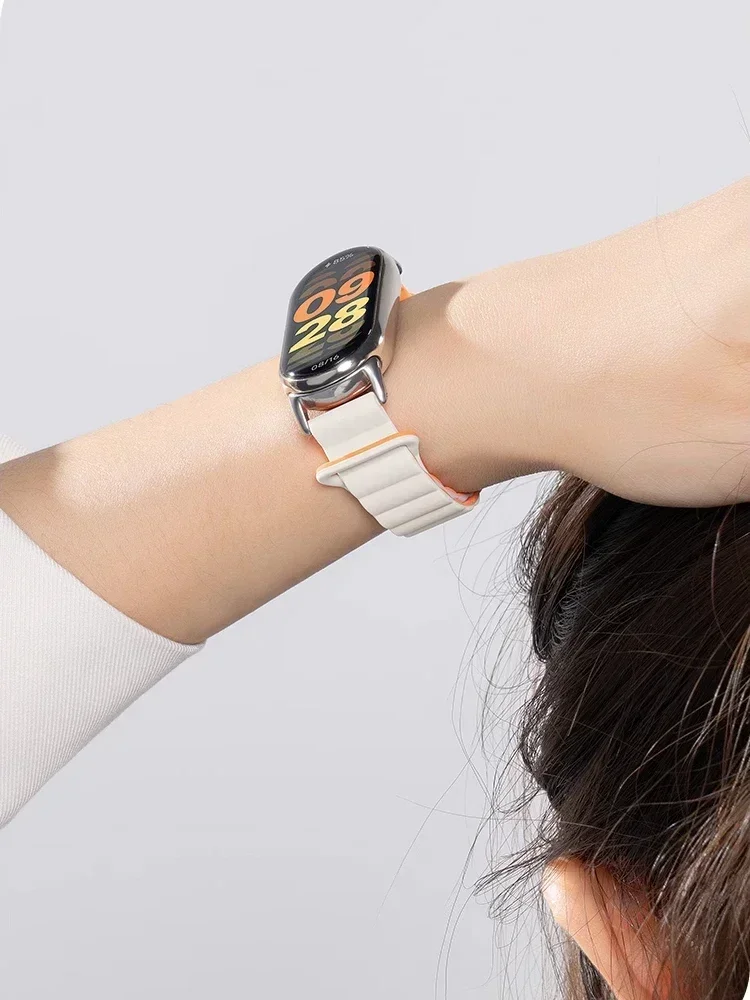 Магнитная Петля для браслета Mi Band 8 силиконовый спортивный ремешок Xiaomi 9