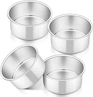 4 inch small cake pan set of 4 p p chef stainless steel baking round cake pans tins bakeware for mini cake pizza quiche non toxi