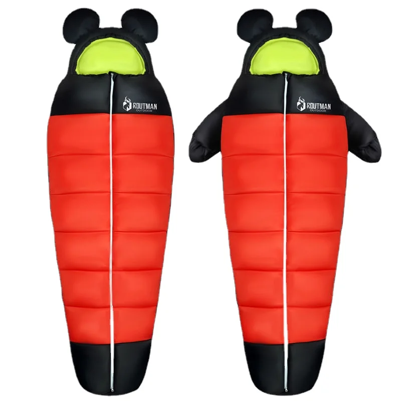 

Creative sleeping bag thickened to keep adults warm All season outdoor camping hiking night bed waterproof cotton sleeping bag