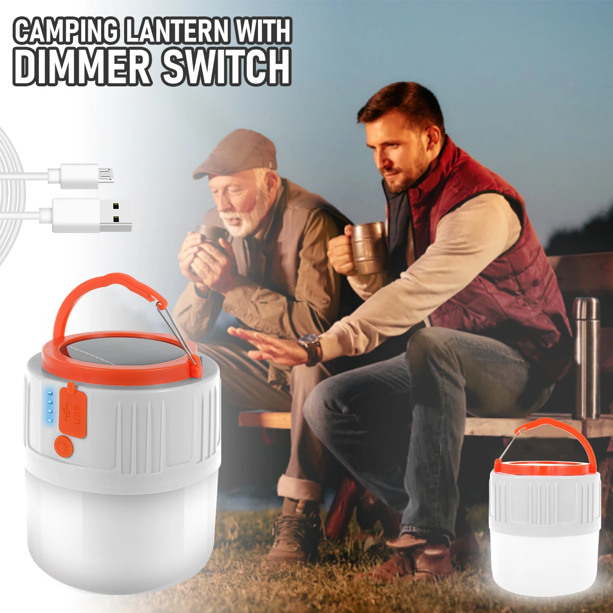 

1/2/4pcs Solar Camping Lantern USB Rechargeable LED Tent Lamp 5 Modes Waterproof Tent Light Power Bank Outdoor Emergency Light