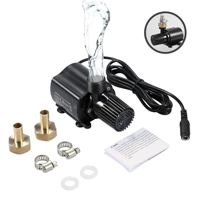

Ultra-quiet Mini Brushless DC Water Pump 12V 15W 800L/H Lift 500cm Submersible Fountain Aquarium Circulating B03E