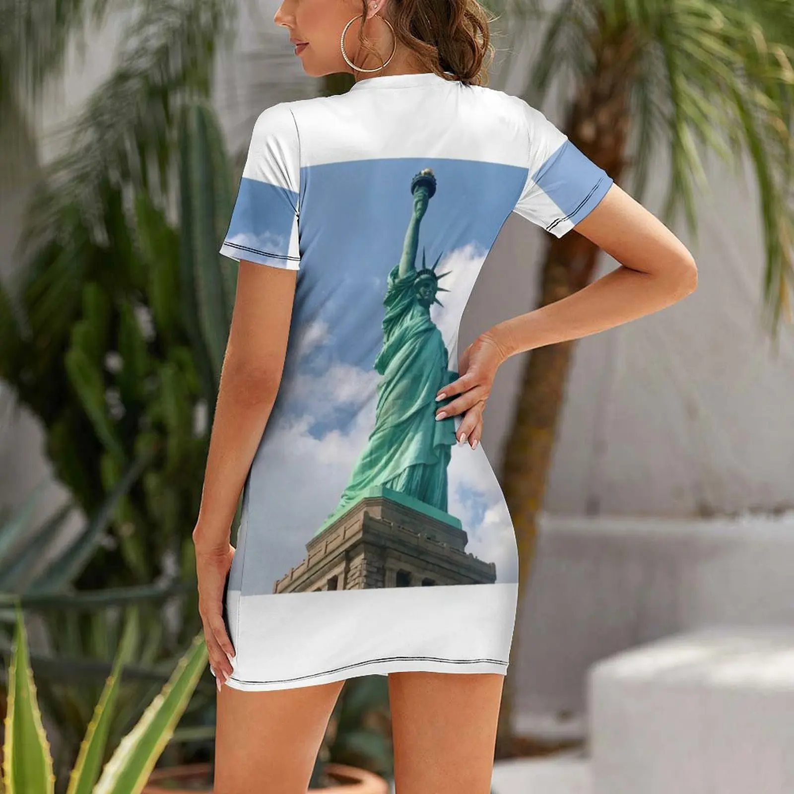Lady Liberty Платье с короткими рукавами женские платья роскошная пляжная одежда