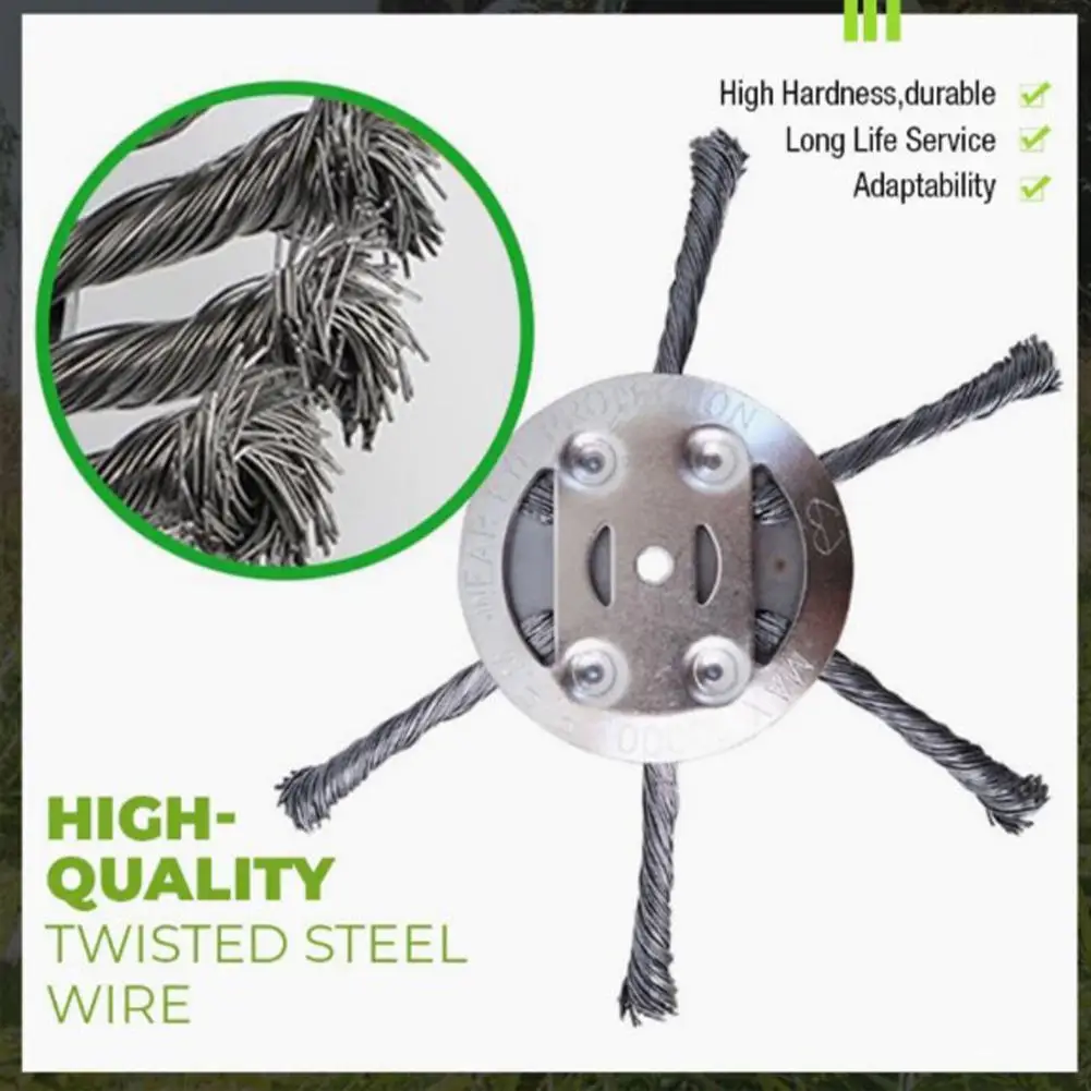 

6 Inch Wire Wheel Head Mower Head Grass Trimmer Head Universal Weeding Brush Mount Straight Shaft Mower Moss Removal Tool