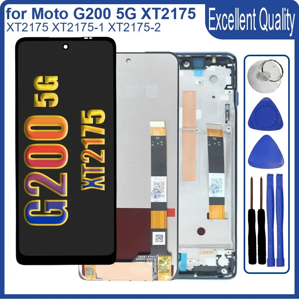 6 8-дюймовый ЖК-дисплей для Motorola Moto G200 5G XT2125 с сенсорным экраном в сборе замена