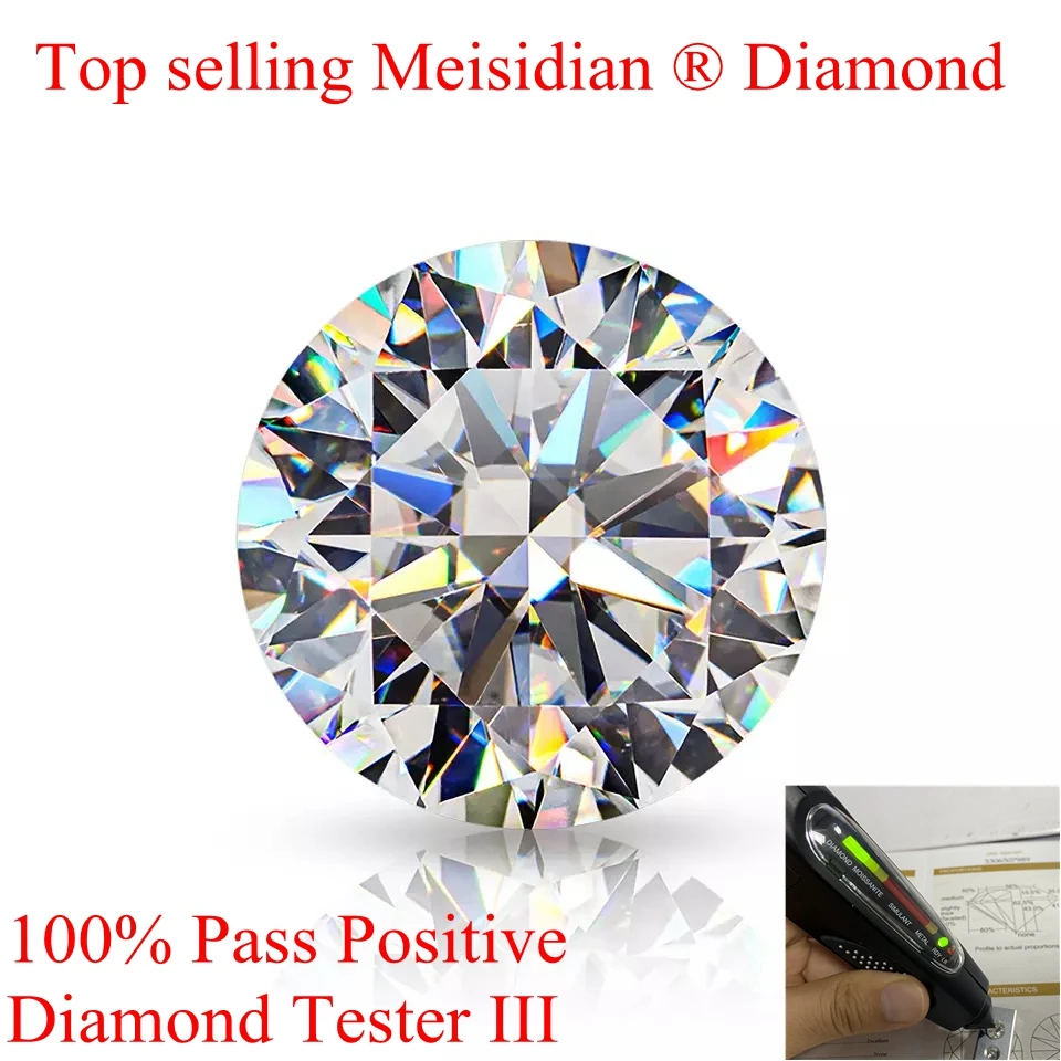 Meisidian-probador de diamante positivo III de 6,5mm, piedras preciosas sueltas, 100%