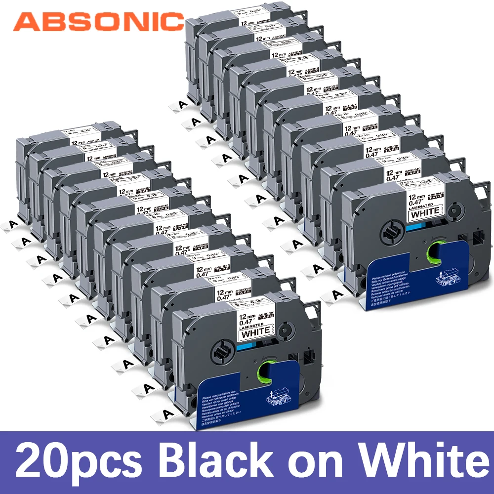 Price لوح لاصق 20PK 12 مللي متر 231 شريط لاصق متوافق مع Brother 231 S231 FX231 شريط كاسيت متوافق مع صانع الملصقات Brother PTH110
