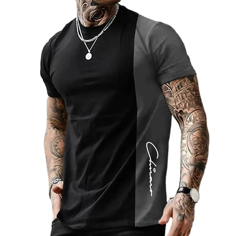 

Men's Street T-shirt Summer Brand 3D Stripe Print Short Sleeve Top Fashion Casual T-shirt Plus Size T-shirt Men's Clothing