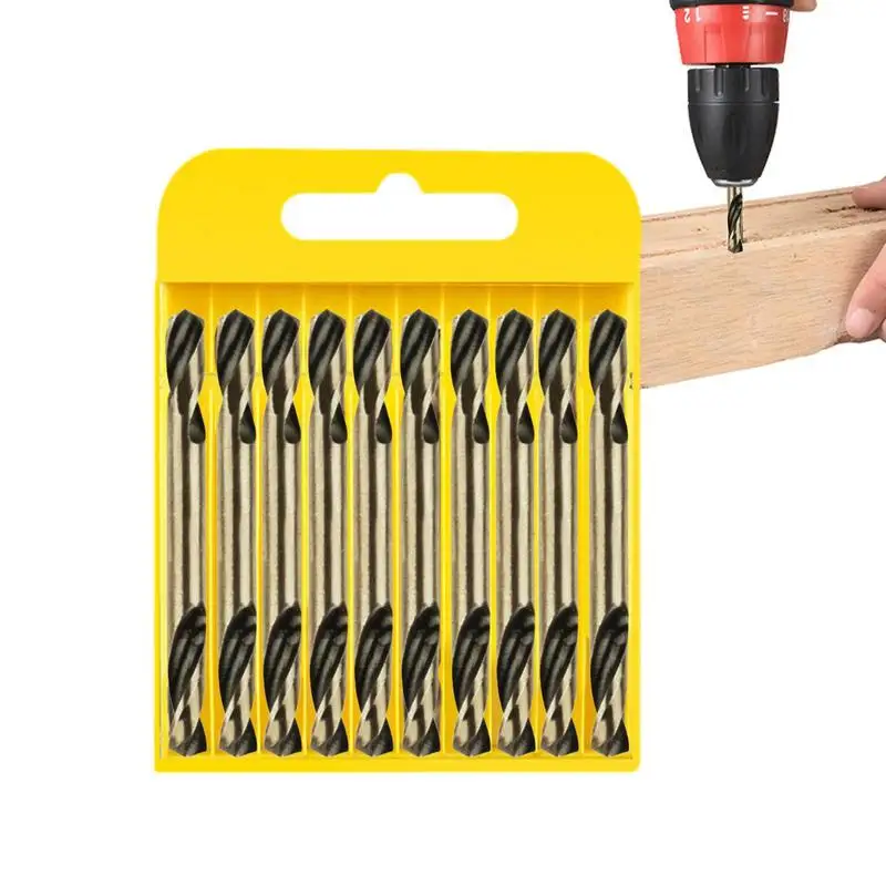 

Twist Drill Bit Set 10pcs High-Speed Steel Stubby Body Twist Drills High Hardness High-Speed Steel Fast Drilling Tool For