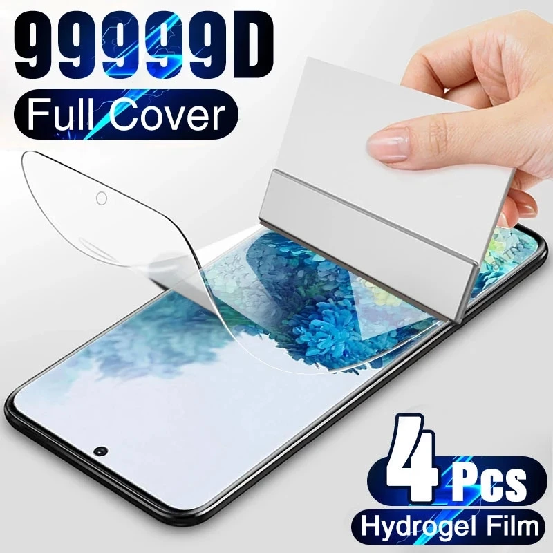 4pcs hydrogel film for xiaomi redmi note 7 8 9 10 pro 9s 9a 11s 10s 9t poco f3 m3 x3 mi 11 11t lite 5g ne screen protector free global shipping
