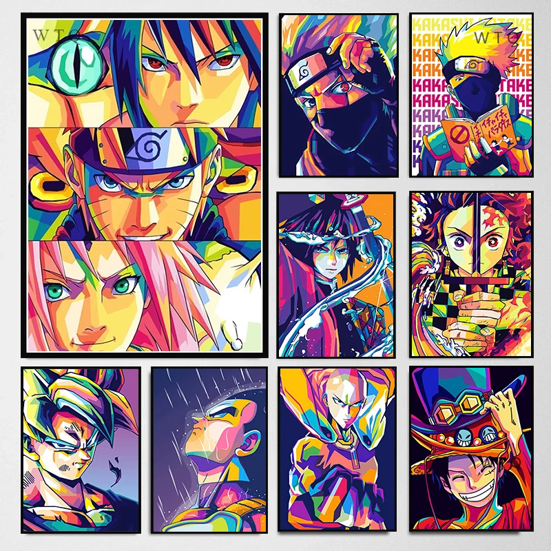 

Canvas Painting Anime Poster Aesthetics Series Dragon Ball One Piece Naruto Manga HD Print Wall Pictures Bedroom Home Decoration