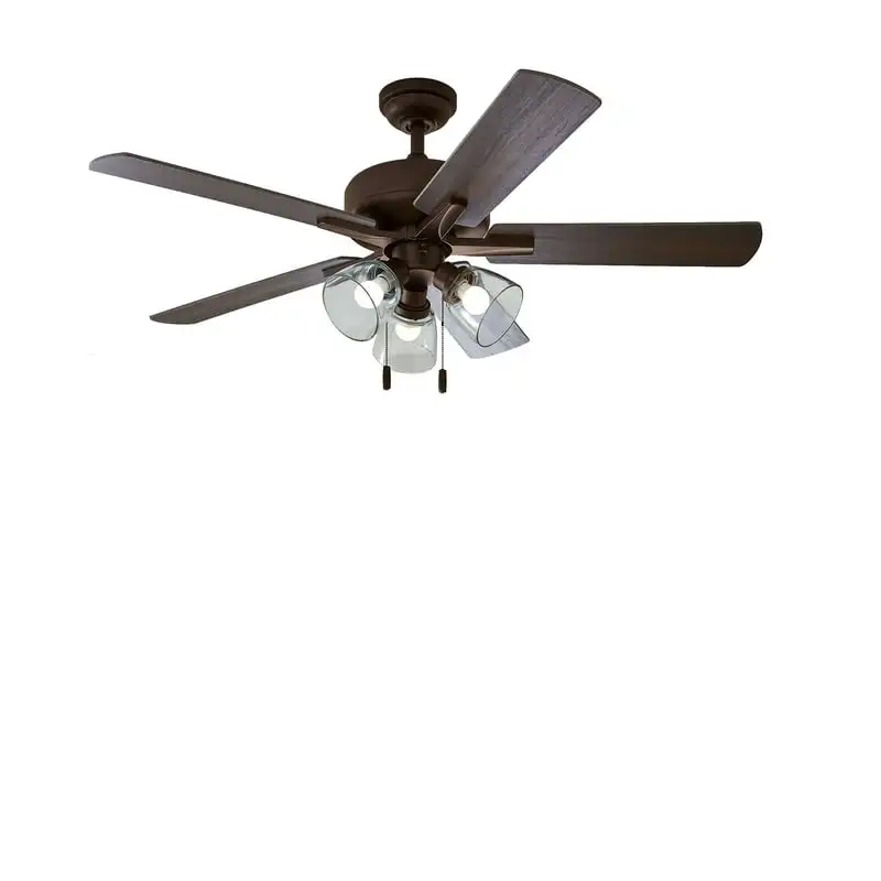

Gardens Bennett 52" Bronze Ceiling Fan, 5 , 3 Light LED, Reverse Airflow