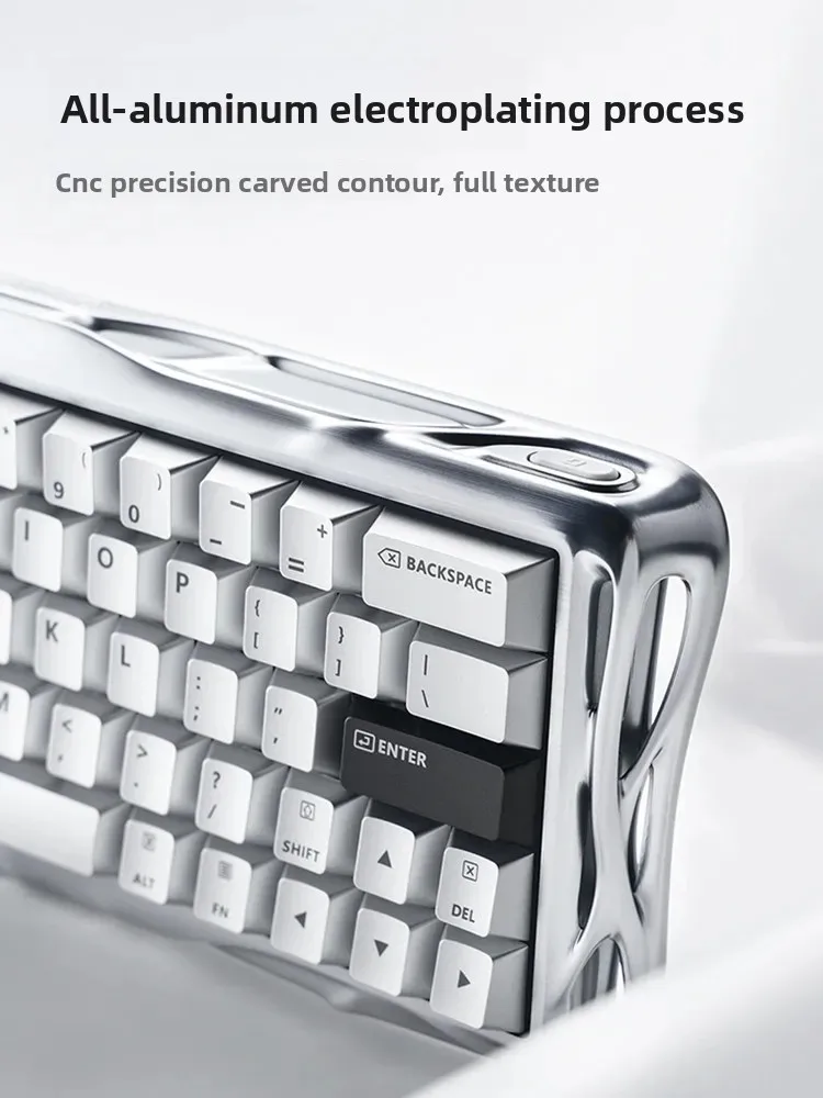 Фото Игровая клавиатура GravaStar V60 Pro с магнитными переключателями, полностью алюминиевая, с низкой задержкой, 3 режима подключения, механическая, для ПК, аксессуары для геймеров, подарки №3