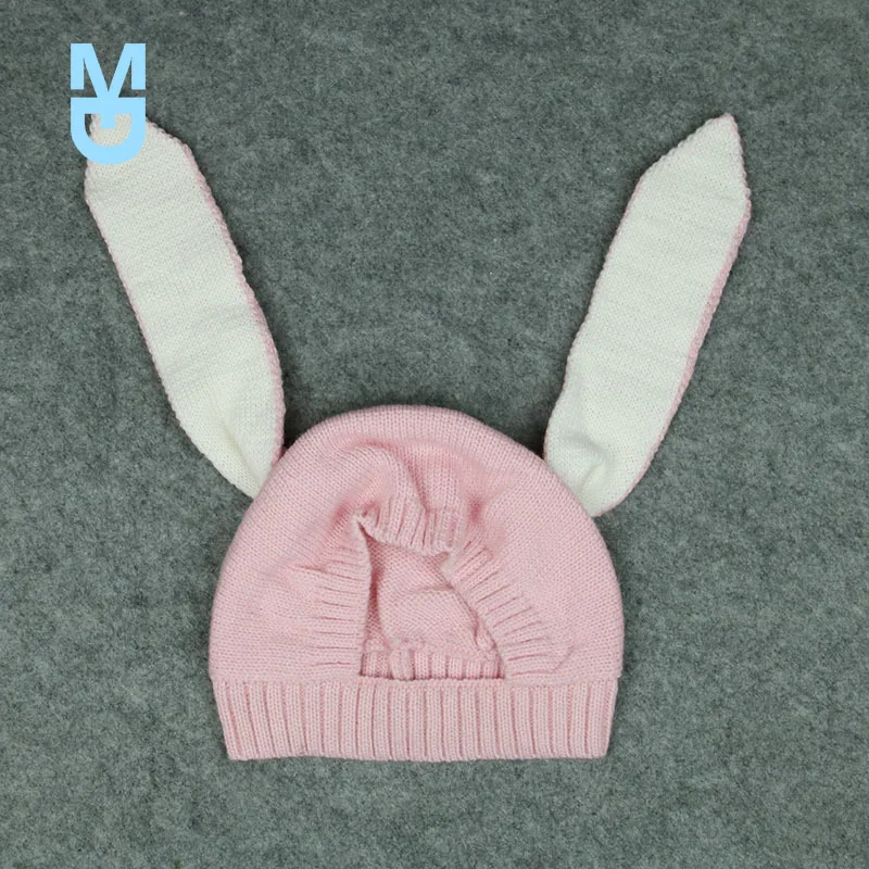 

New Ins Children Winter Warm Knitted Hat Skullies Beanies Bonnet Animal Shape Wool Hats Caps Rabbit Ears Knit Hat For Kids Baby