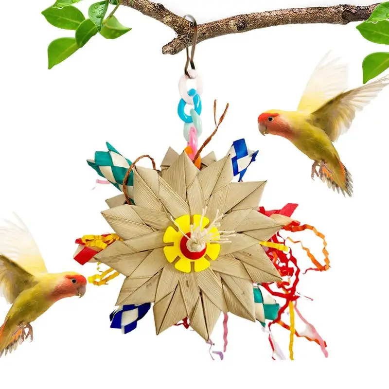 

Bird Foraging Toy Colorful Windmill Parrot Cage Toy Metal Hook Design Bird Tool For Budgies Lovebirds Cockatiels Parakeets