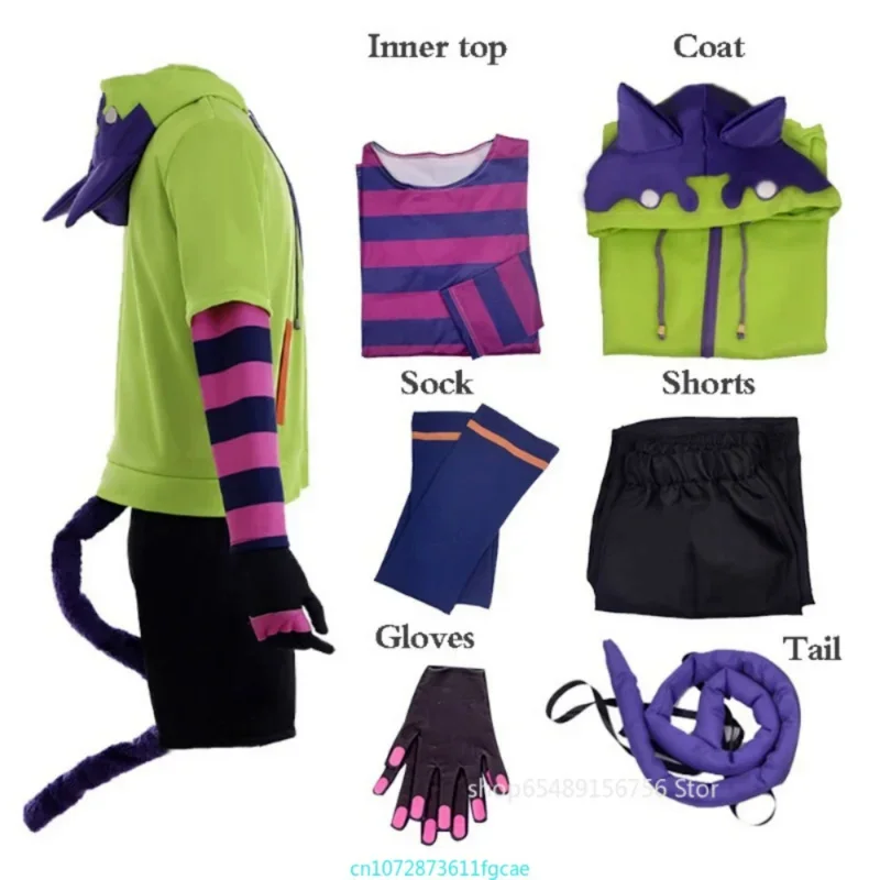 Аниме Sk8 De Infinity Miya Chinen Capuchon Косплей Kostuum die Jasje Staart Juice Handschoenen наряды на Хэллоуин