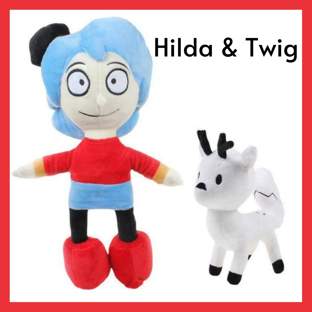

2021 Hilda плюшевые игрушки, мультяшный фильм Hilda и белый олень Твик, мягкие куклы, детские куклы на Хэллоуин, подарок на день рождения