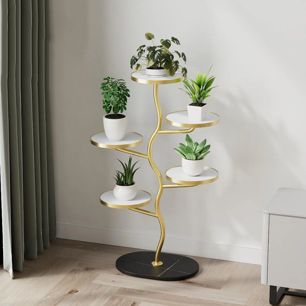 Plant Stand Indoor 5 Tier Stands for Plants Corner Interleaved Branch Design Tall Planter Holder Shelf