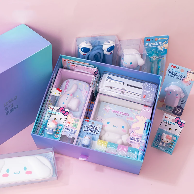 Kup Sanrio Papeterii Zestaw Podarunkowy Cinnamoroll Moja Melodia Ołówki Gumka Notatnik Piórnik Dzieci Szkolne Prezent Na Boże Narodzenie