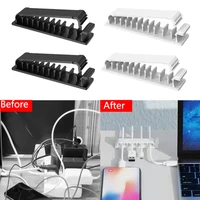 self adhesive desktop cable organizer clips for car home office data cable earphone wire usb charging line management fixer