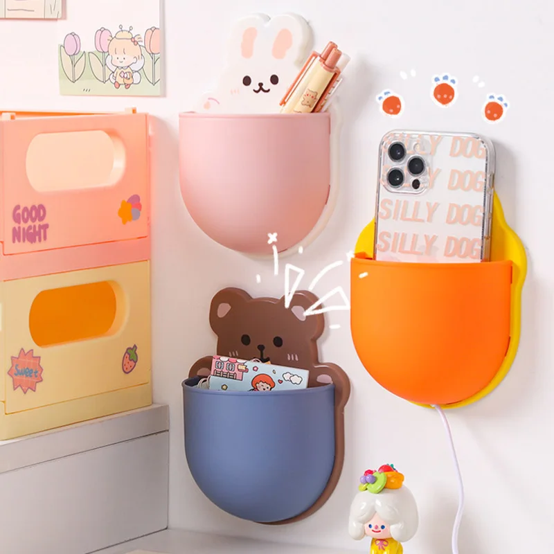 

Wall-mounted Storage Organizer Pen Holder Student Organizer Bedside Phone Storage Box Artifact Rack Desktop Pen Holder Organizer