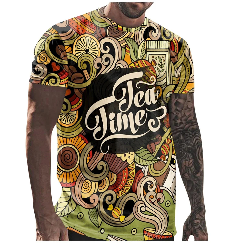 

Hawaiian Men's T Shirt O-Neck Male Summer T-Shirt Oversized Casual Tees Shirts 3d Printed Holiday Clothing Short Sleeve Man Tops
