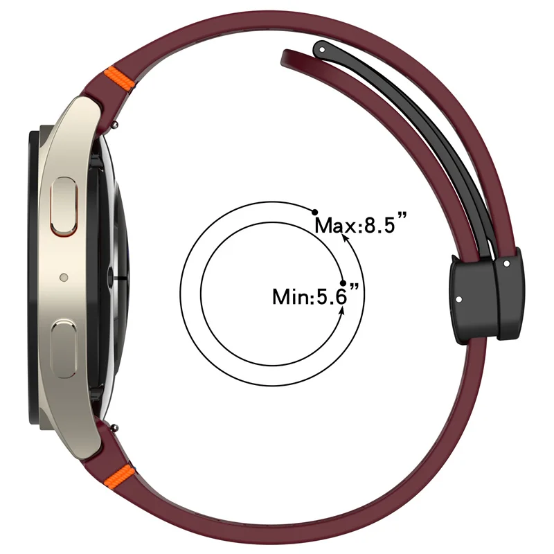 Фото Силиконовый ремешок для Samsung Galaxy Watch 7 6 5 4 FE 40 мм 44 мм/6 Classic/5Pro с магнитной пряжкой без зазоров Galaxy Watch7 Браслет №4