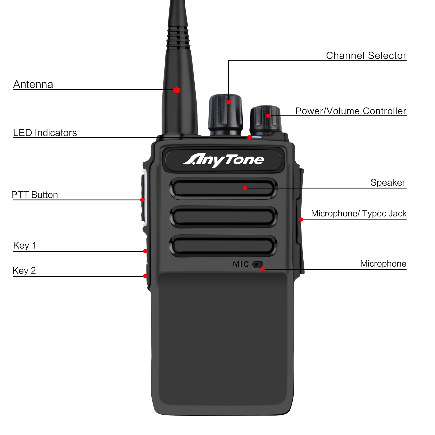 Рация Anytone AT-D168 UHF 400-480 МГц 5 Вт 256 каналов DTMF 2 тона тонов AES256 ARC4 шифрование цифровой