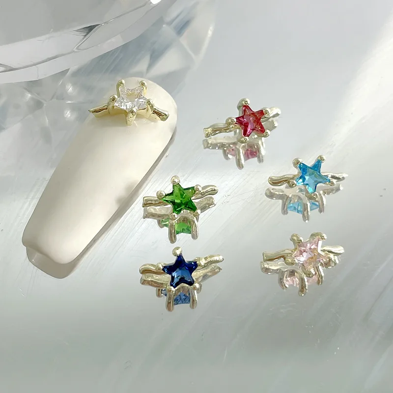 

Heart,Star Zircon Germ Nail Ring Shaped Charm 6*9mm Accessories Glitter Stone Polish Nail Art Part Nail Supply Decoration(100pc)