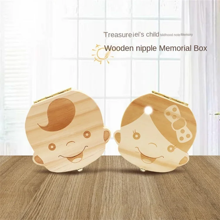 Деревянная детская коробка для хранения зубов