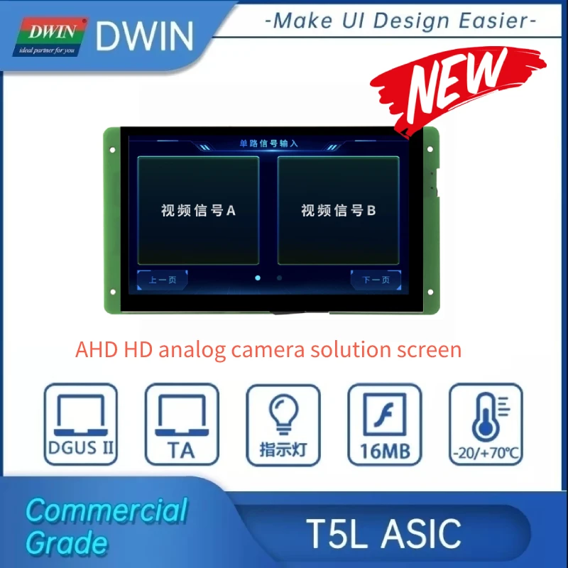 

New Arrival Dwin 7.0-inch 1024*600 Pixels Resolution 16.7M Colors IPS-TFT-LCD Module AHD HD Analog Camera Solution Screen