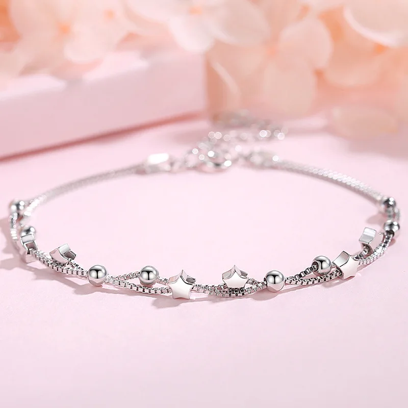 

Star 925 Sterling Silver Bracelet Female Minority Design Student Korean Simple Personality Sen Department Valentine's Gift