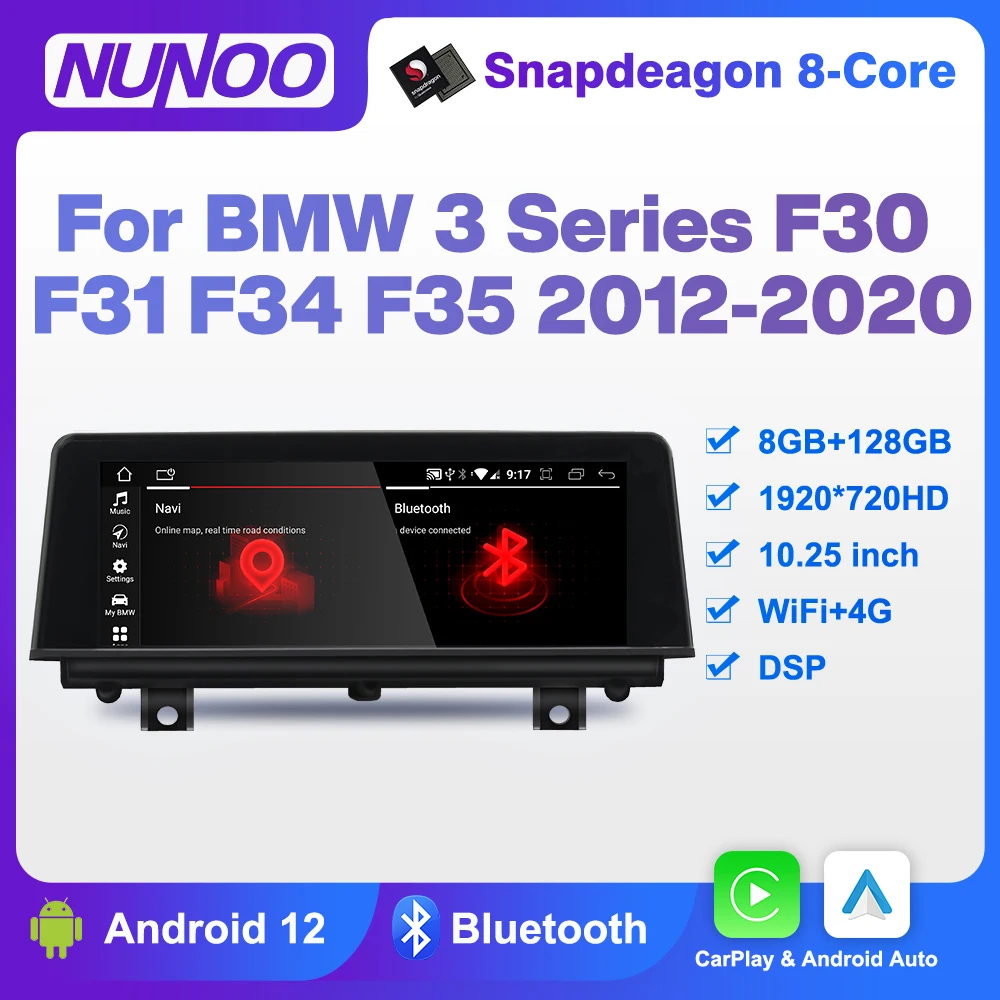 

Android 12 8+128GB CarPlay For BMW 3 Series F30 F31 F34 F35 2012-2020 GPS Car Multimedia Player Navigation Auto Radio Stereo DSP