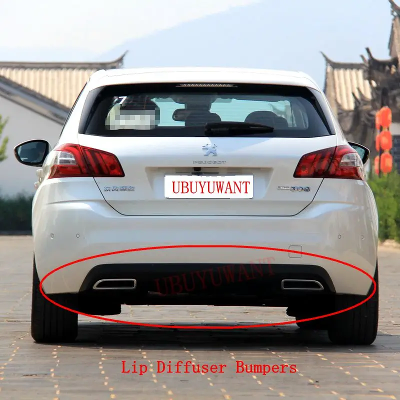 

For Peugeot 308 2014 2015 Rear Bumper Spoiler Lip Diffuser Bumpers Protector Body Kit Car Accessories