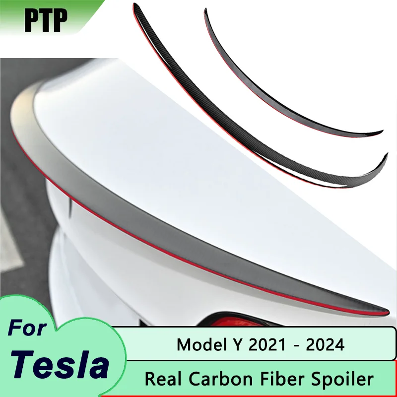 Спойлер из настоящего углеродного волокна для Tesla Model Y 2024 высокопроизводительный
