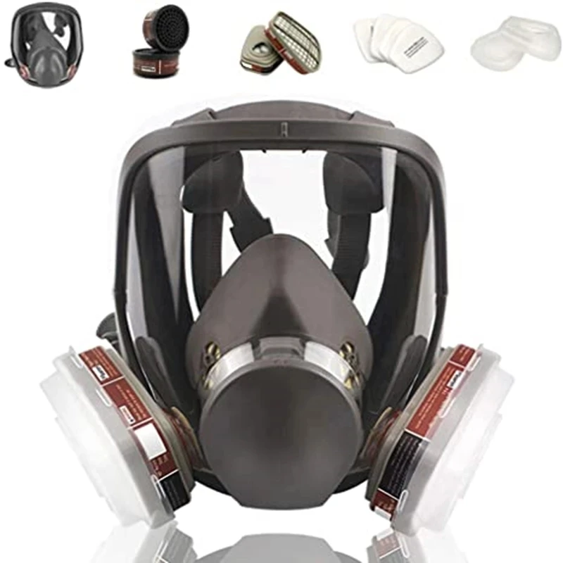 

15 in 1 full face mask, reusable, wide field of vision, widely used in paint and welding woodworking 6800 respirator