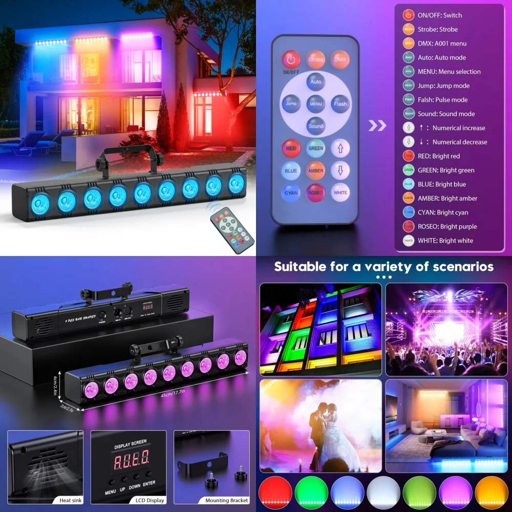 Фото Светодиодный RGB-прожектор 36 Вт для внутреннего освещения сцен, DMX-управление, для церкви, свадеб, вечеринок, дискотек, мероприятий, настенный прожектор №1