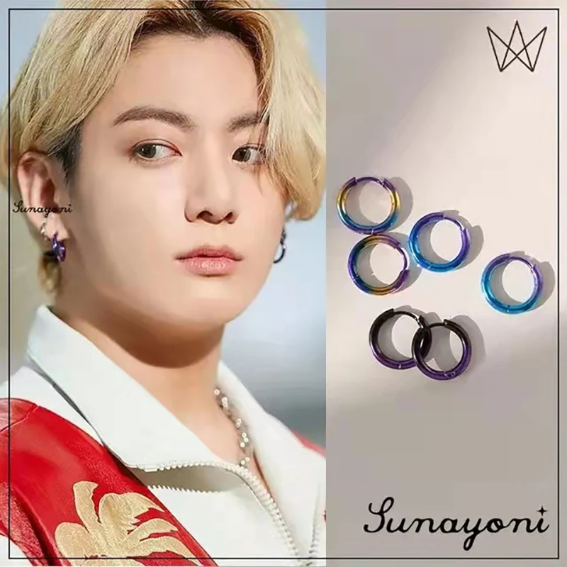 Женские серьги из нержавеющей стали синие и фиолетовые в - Цена: 2.53