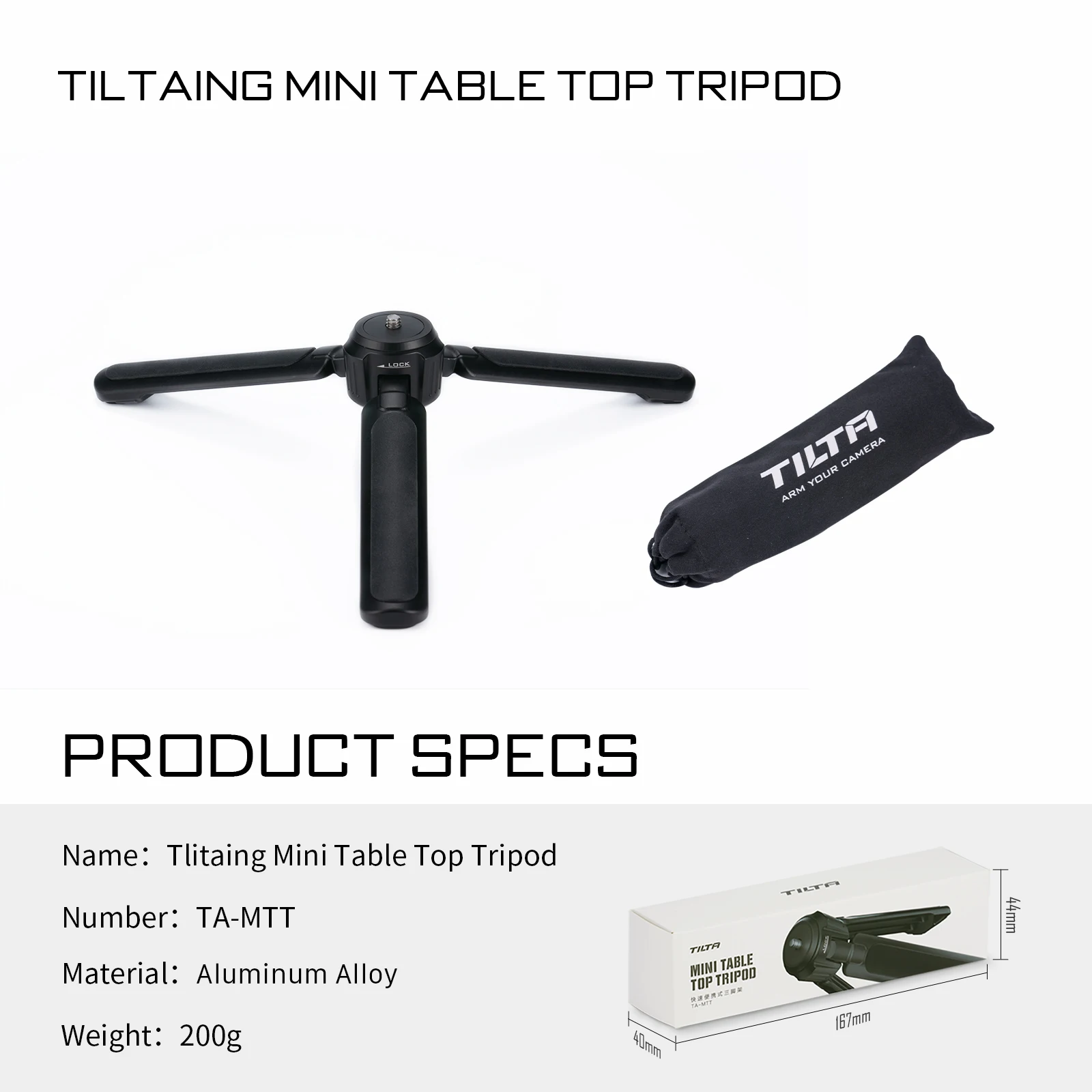 

TILTA Mini Table Top Tripod TA-MTT For Compact DSLR/for Phone/Mobile For Gopro Camera Tripods Lightweight
