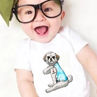 simple cute dog graphics newborn romper fashion funny harajuku i love mom print new summer toddler jumpsuit