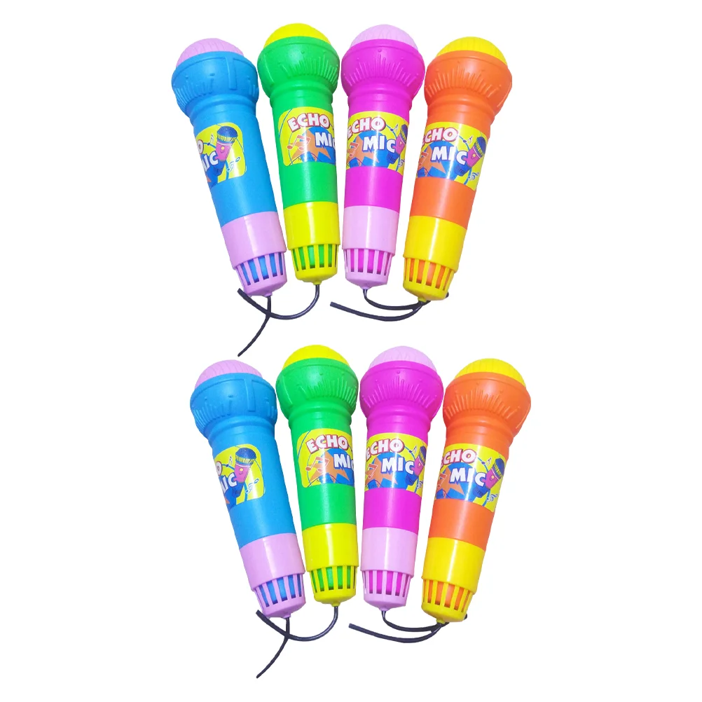 8pcs Simulated Mic Playthings Party Microphone Toys Kids Echo Microphones (Random Color)