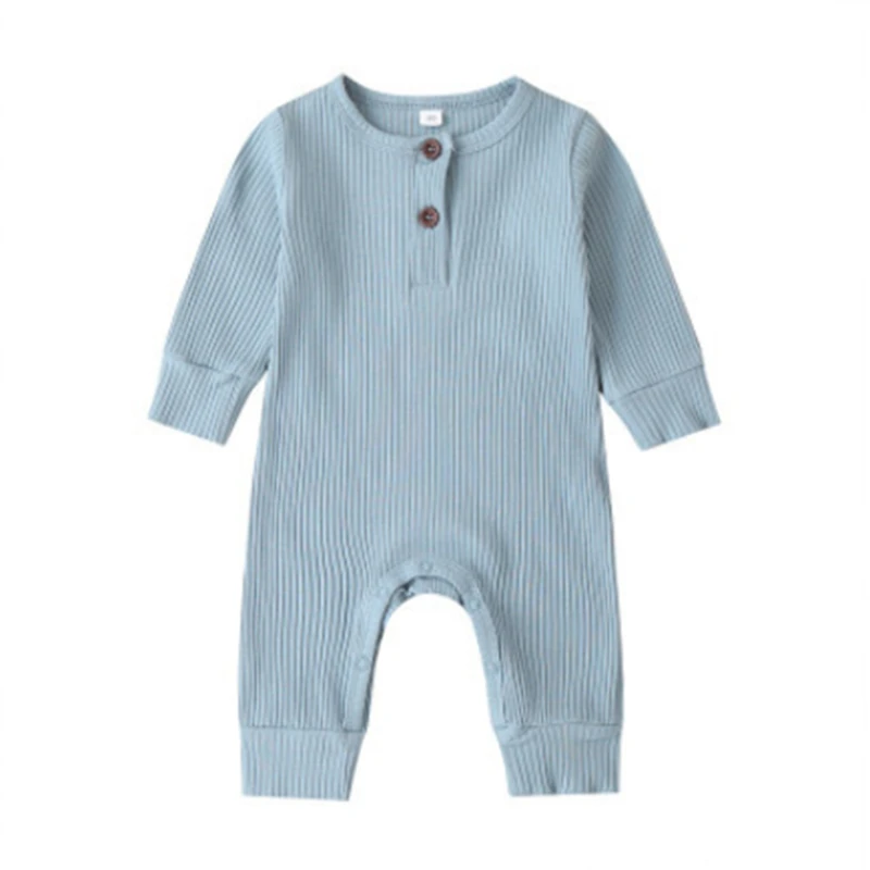 

Unisex Newborn Baby Clothes Solid Color Baby Rompers Summer Solid Color Long Sleeve Toddler Romper Infant Clothing 3-18 Months