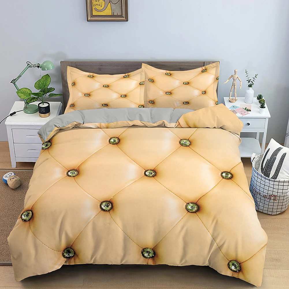 

Комплект постельного белья с 3d-геометрическим рисунком, пододеяльник из полиэстера с наволочкой, мягкое удобное одеяло с застежкой-молнией, несколько размеров