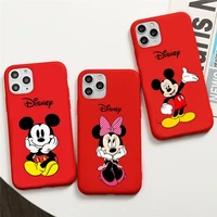 cute cartoon mickey minnie phone case for iphone 13 12 11 pro max mini xs 8 7 6 6s plus x se 2020 xr red cover
