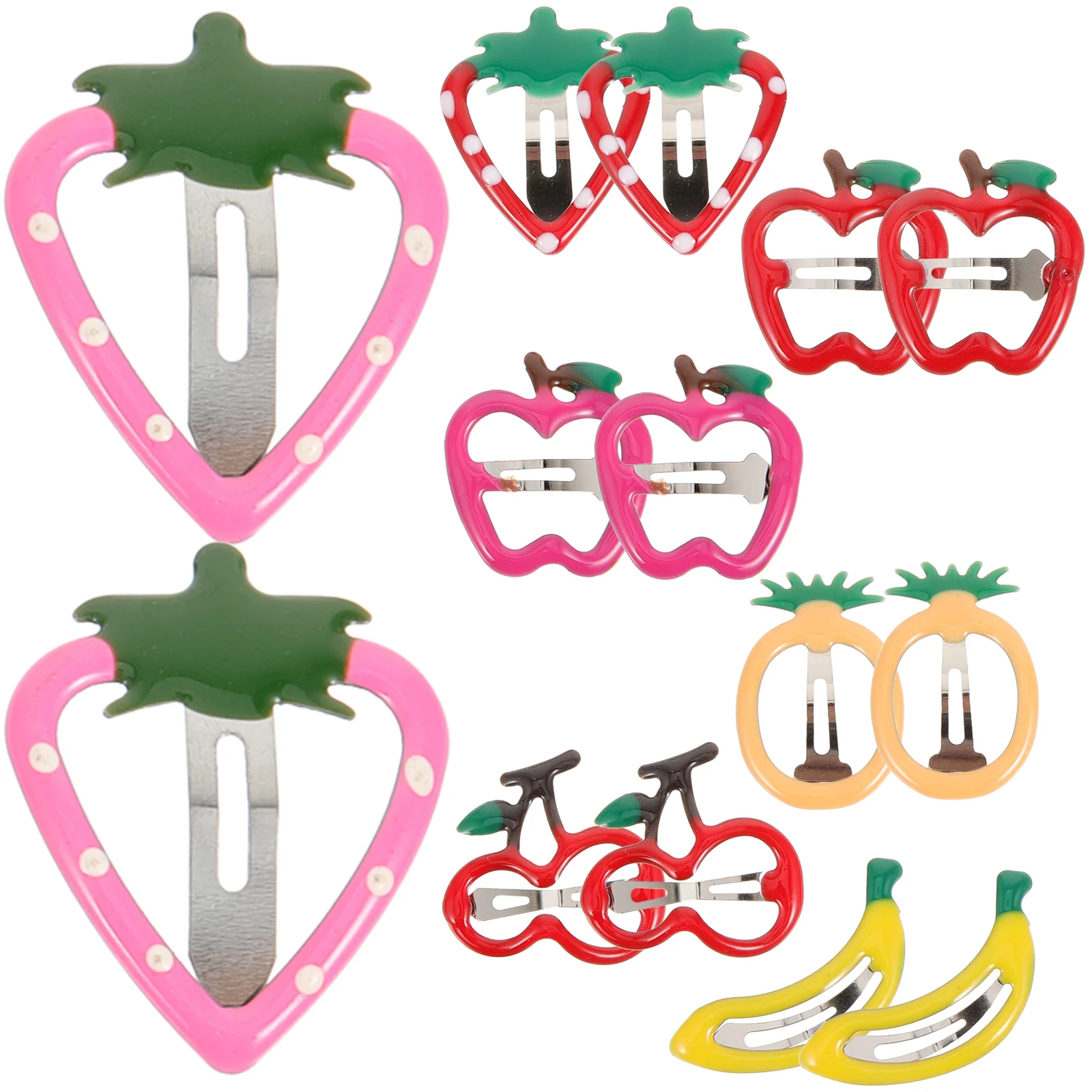 14 шт. очаровательная заколка для волос в форме фруктов девочек (красный + розовый