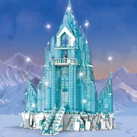 frozen elsa friends princess castle house sets girls movies ice playground crystal castle diy building blocks toys kids gift