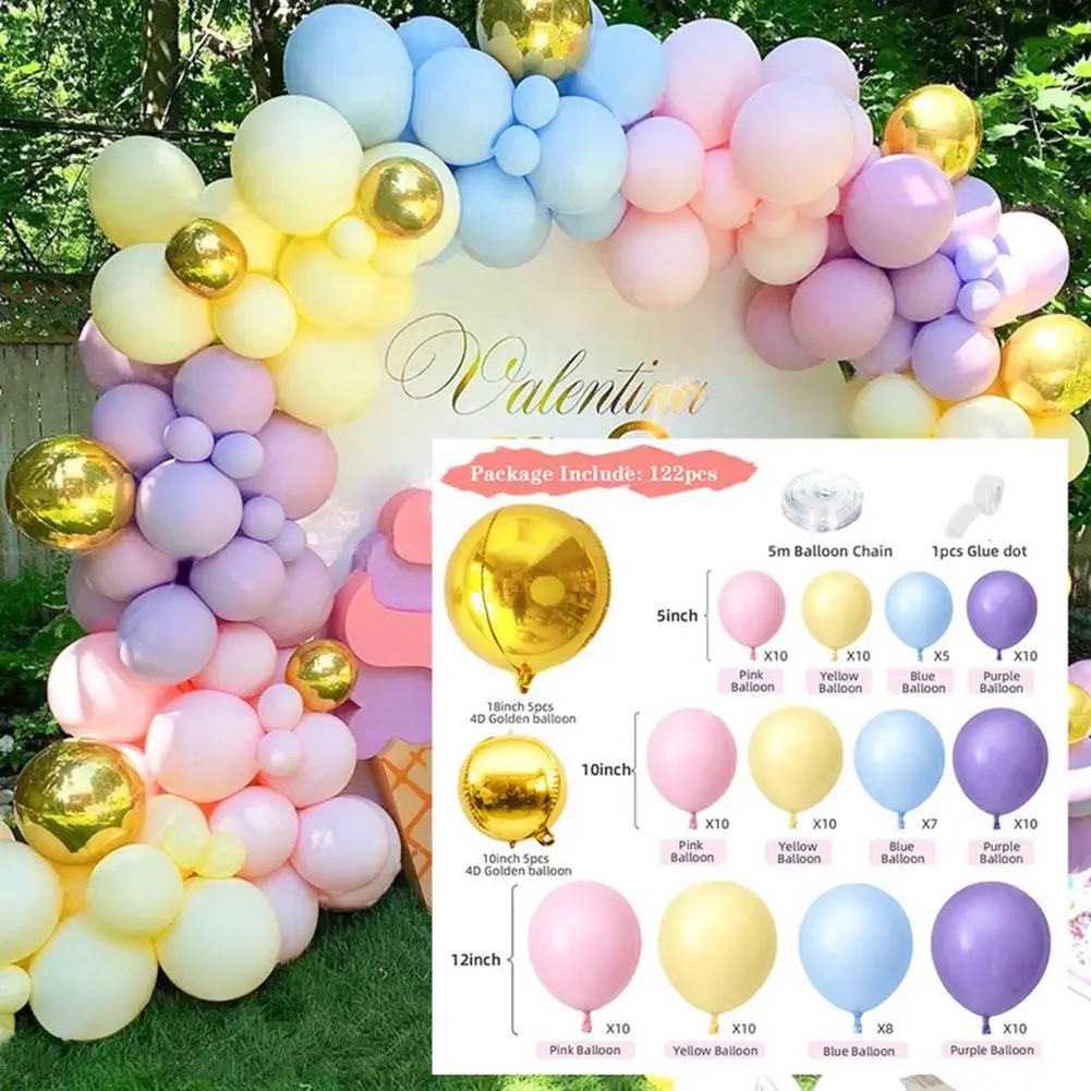 

NEW 122pcs Retro Balloon Garland Arch Kit Decorative Balloon For Birthday Wedding Party Baby Bridal Shower Decoration