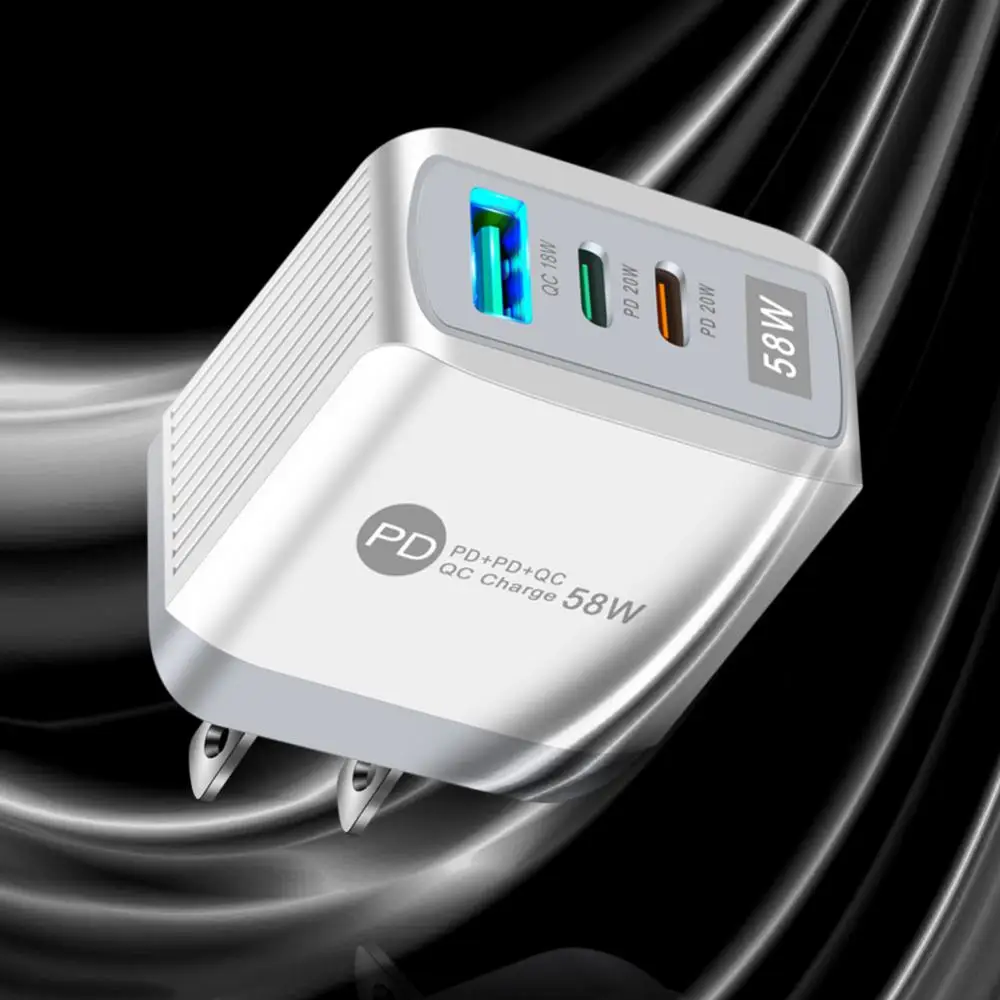 

58W USB C Charger Fast Charging Quick Charge 3.0 Mobile Phone Charger Type C Adapter For IPhone 14 13 Xiaomi 12 Samsung Huawei