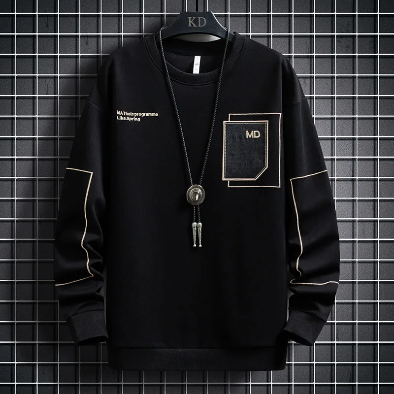 

Мужской свитер с круглым вырезом, с длинным рукавом