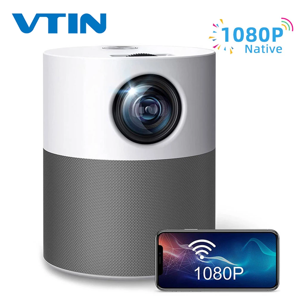 

VTIN версия проектора 1080P Мини светодиодный портативный WIFI Full HD проектор 4K 1920*1080P коррекция трапецеидальных искажений для дома с HDMI/USB