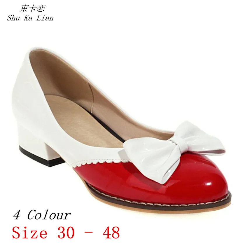 

Туфли-лодочки женские на низком каблуке, свадебные туфли-лодочки на шпильке, маленькая искусственная кожа 30, 31, 32, 33-40, 41, 42, 43, 44, 45, 46, 47, 48